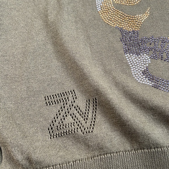 NWT Zadig & Voltaire Miss Camo Skull Strass Sweater   SZ-M - Picture 10 of 15
